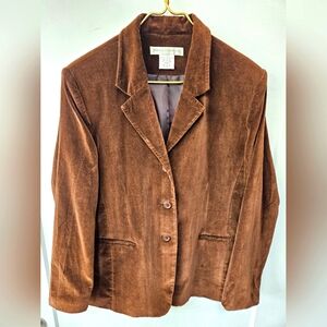 Vintage - Velvet Jessica Holbrook Cotton Brown Blazer - NWOT - Size 14